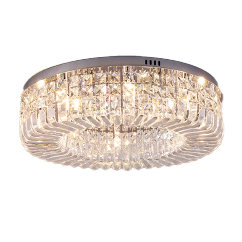 Contemporary Flush Mount Ceiling Light Crystal Flush Light for Living Room