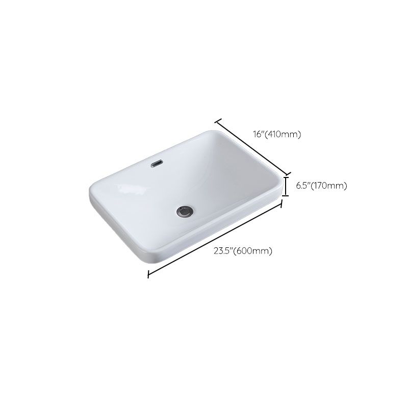 Contemporary Bathroom Sink with Overflow Porcelain Round Vessel Bathroom Sink Only
