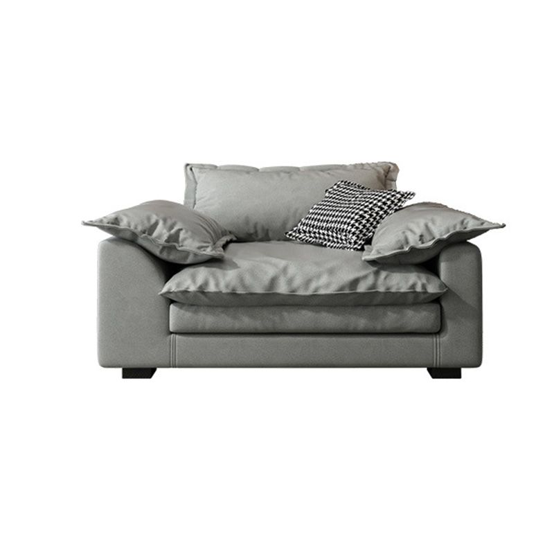 Stain Resistant Sofa Couch Square Arm Sofa Set with Pillows in Grey