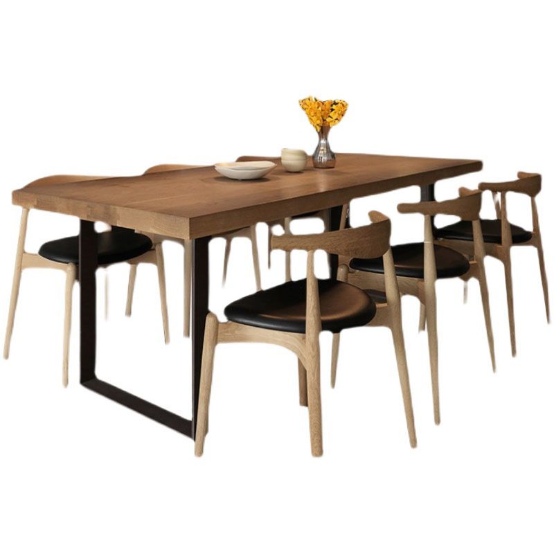 Industrial Style Dining Table Solid Wood Table for Home Kitchen