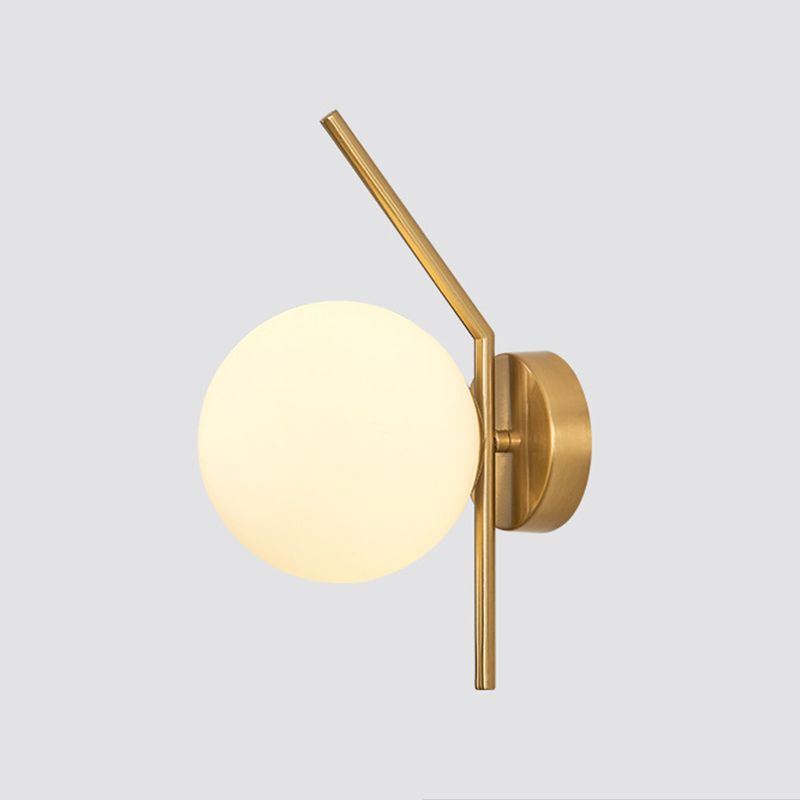 Simple 1-Light Wall Lighting Fixture Glass Spherical Wall Light for Hallway