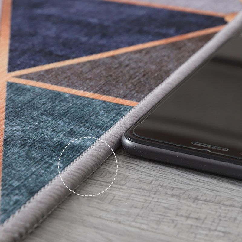 Orange Modern Carpet Polyester Striped Carpet Non-Slip Backing Carpet for Living Room