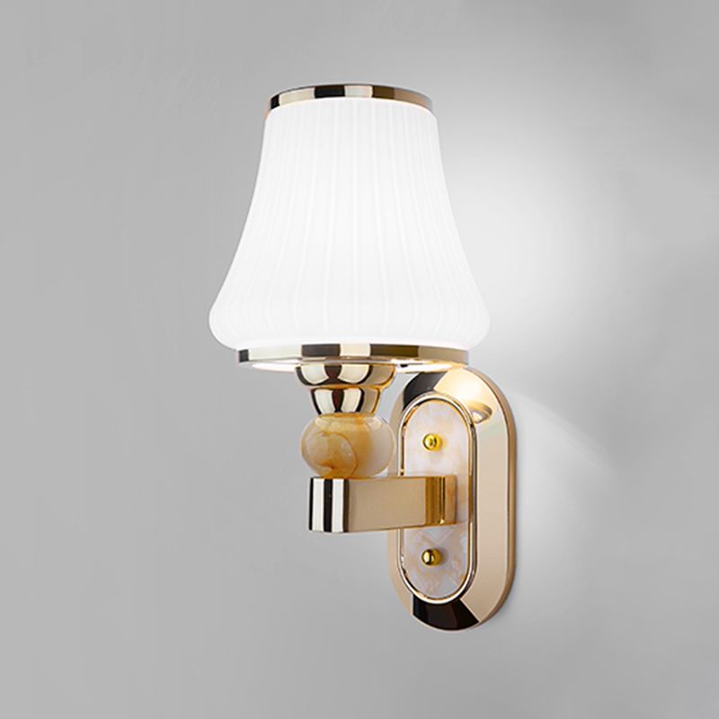 Geometric Shade Glass Wall Sconce Modern Style Multi Lights Wall Mounted Light in Gold