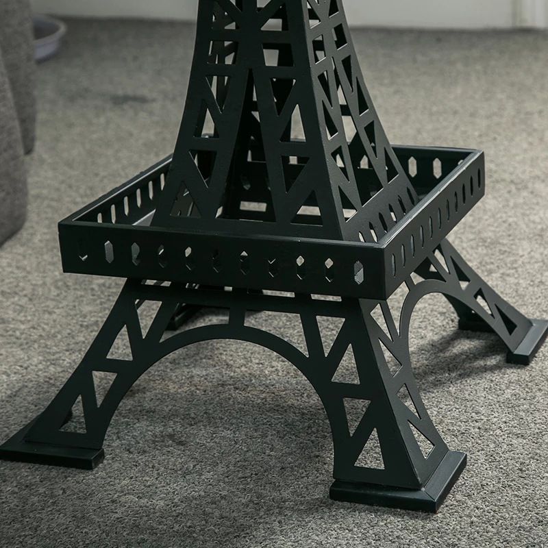 Metal Statue Base Table Round Side End Table for Living Room