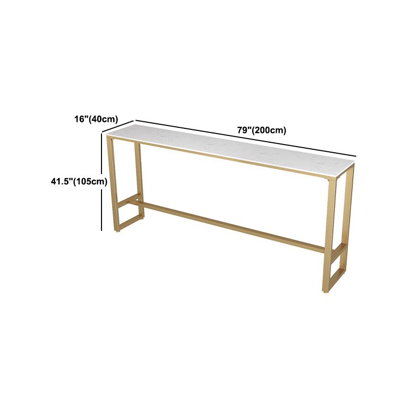 Glam 1/2/5/7 Pieces Bar Table Set Rectangle Stone Counter Table with High Stools