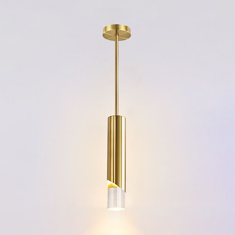 Luz colgante LED acrílica Cilíndrica en una lámpara colgante de hierro forjado de estilo creativo moderno para el dormitorio