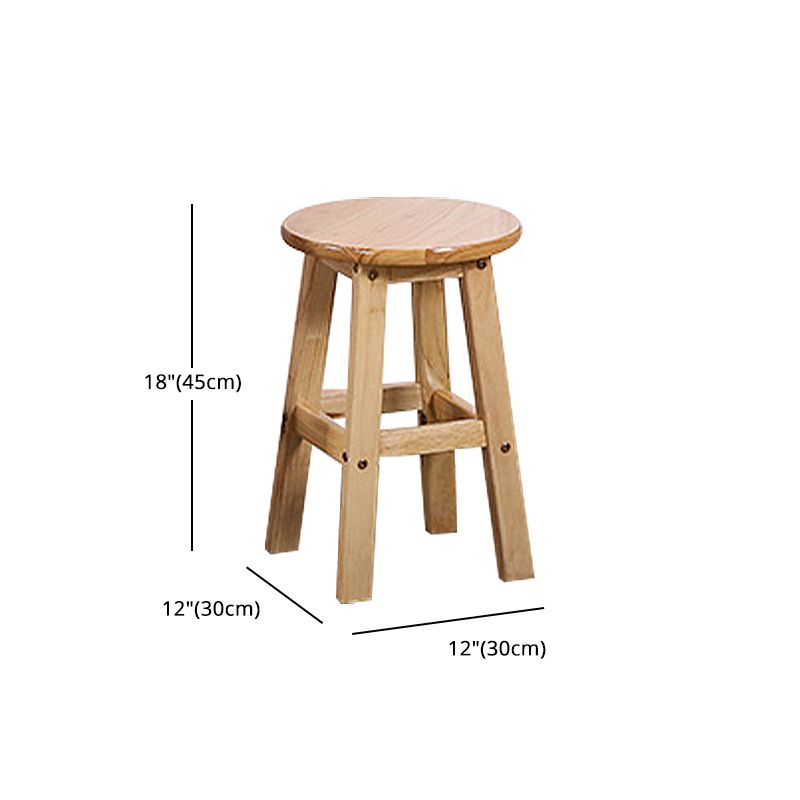 Modern Armless Backless Counter Stool Wood Cafe Bar Stool with Seat and Pedal