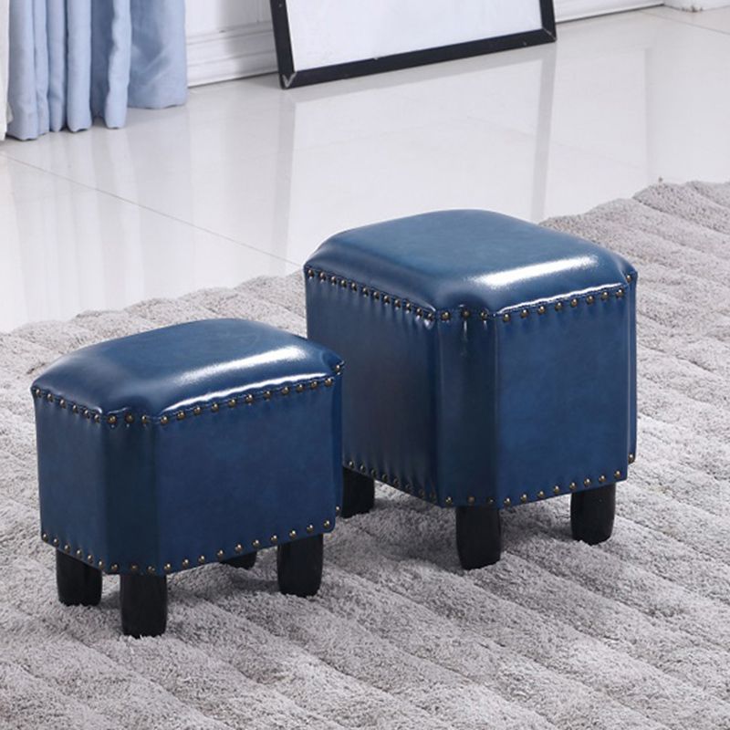 Dark Brown Modern Standard Leather Stain Resistant Rectangle Indoor Standard