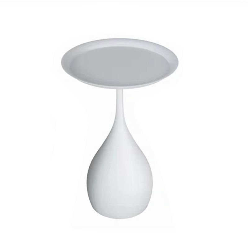 Mid-Century Side Table Metal Pedestal Tray Top Living Room End Table