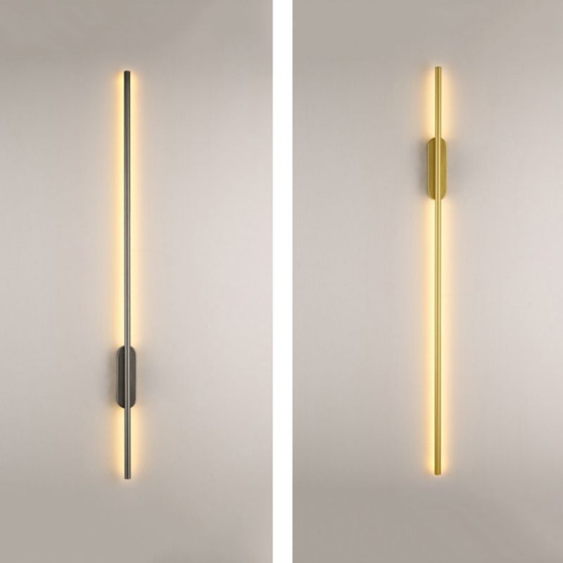 Modern Creative Linear LED Wall Light Wrought Iron Indoor Wall Lamp with Acrylic Shade