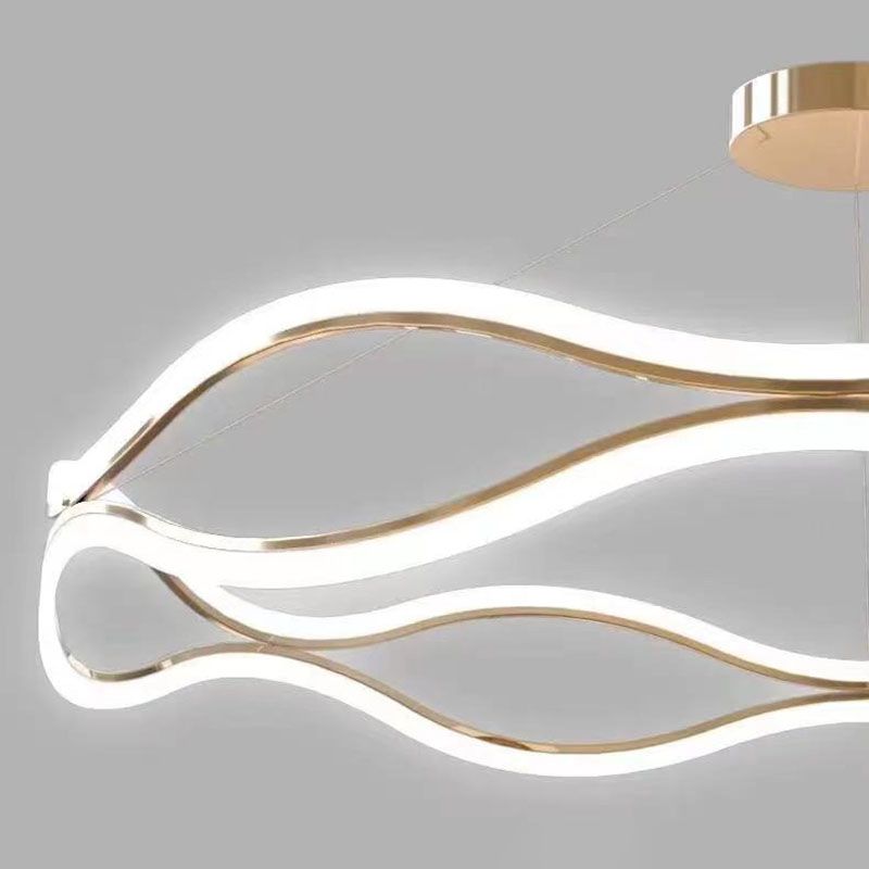 Funzionamento lampada del lampadario ad onde metalliche in stile minimalista LED Apparecchio di illuminazione a ciondolo