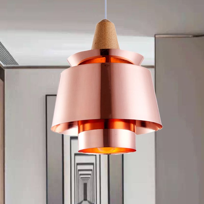 1 cabezal de comedor de comedor Luz con tono de metal cónico