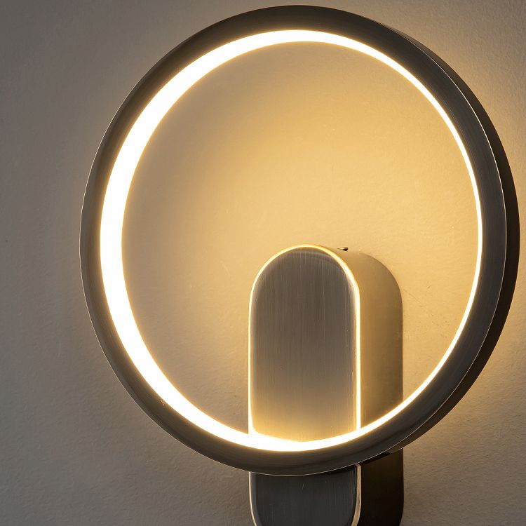 Modern Brass LED Wall Light Geometric 31" High Reading Wall Sconce for Living Room