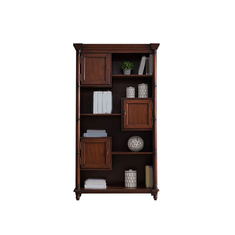Mid-Century Modern Rectangle Accent Cabinet in Solid Wood with Door