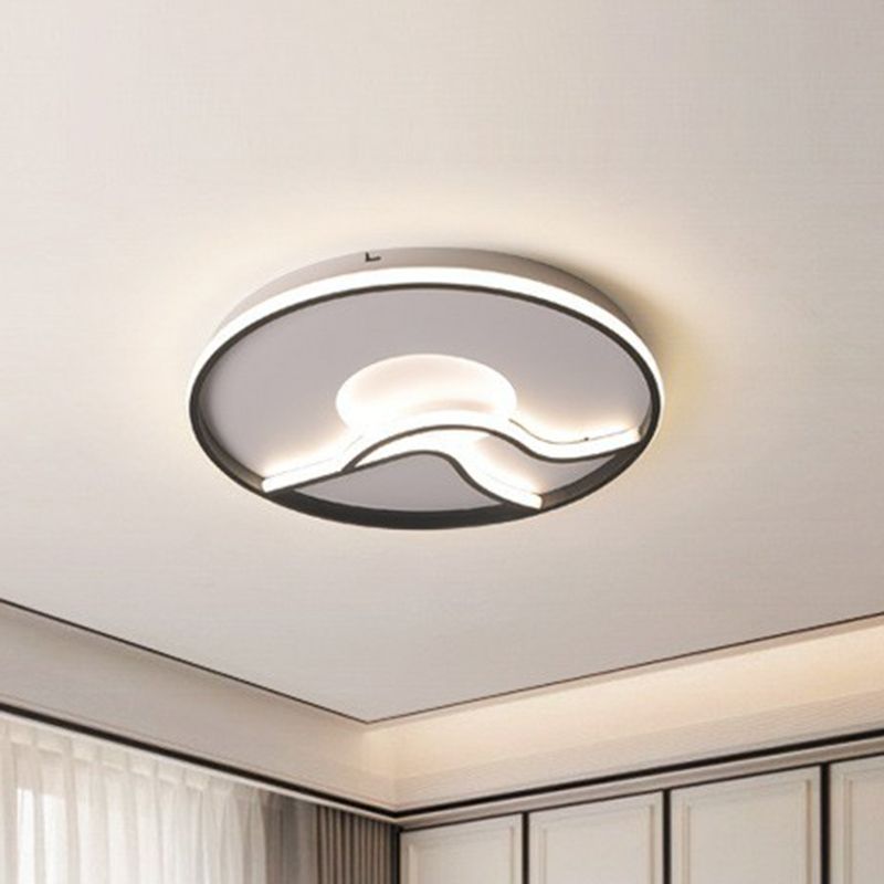 Luminaire encastré noir soleil et montagne, luminaire nordique en acrylique à LED