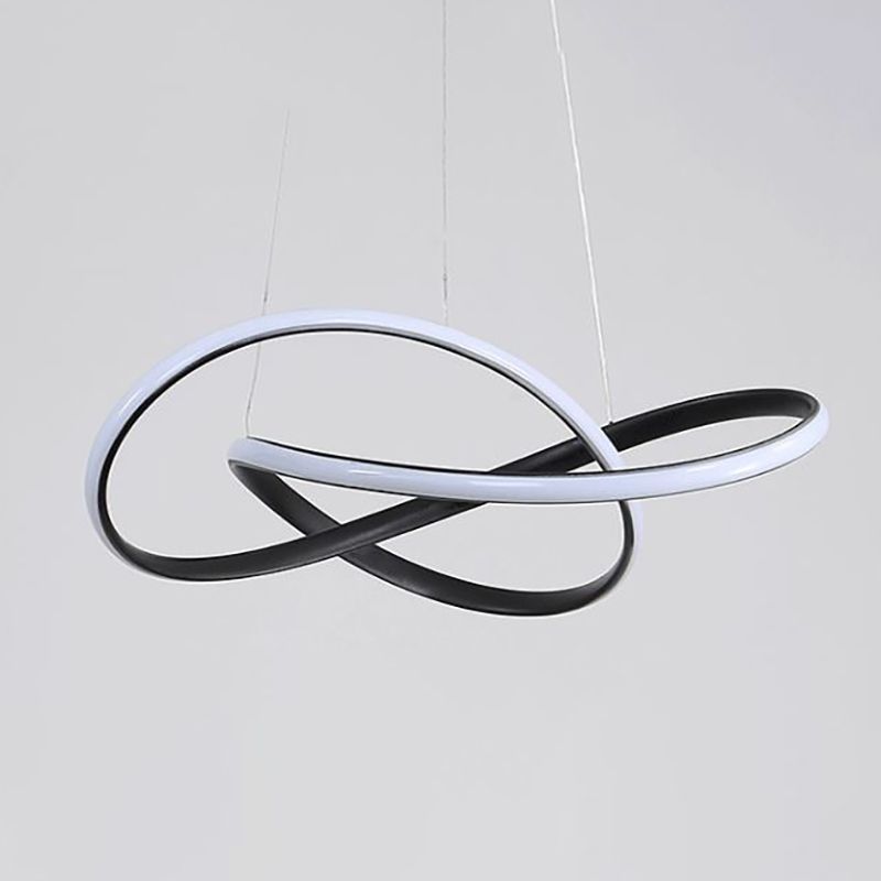 Modern Metal Chandelier Light Fixtures Spiral 1-Light Suspension Pendant Lamps