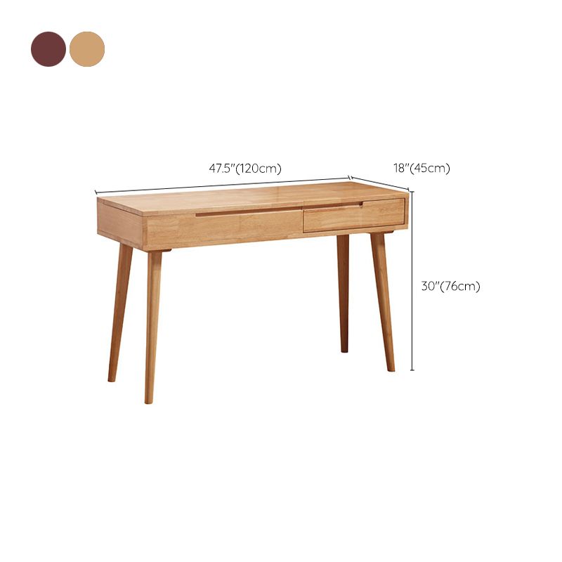 29.92" H Solid Wood Make -up Vanity with Drawer and Mirror Dressing Table