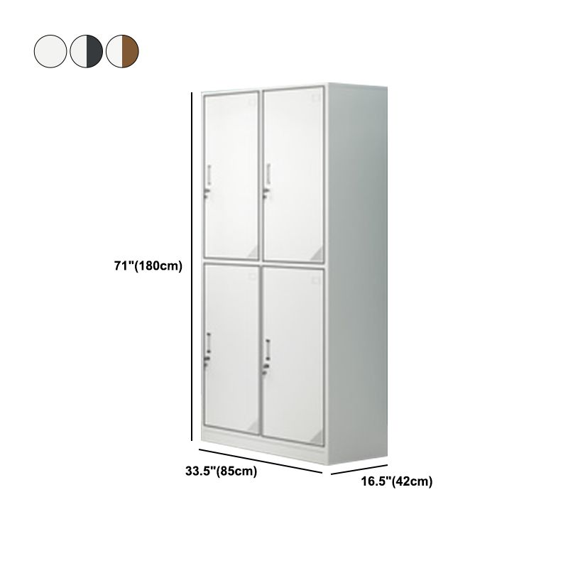 Contemporary Steel Storage Cabinet Hinged Wardrobe Armoire for Home