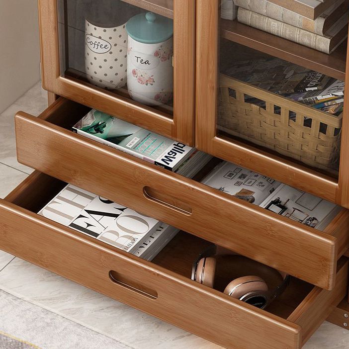 Contemporary Vertical Standard Bookcase Brown Manufactured Wood Bookshelf