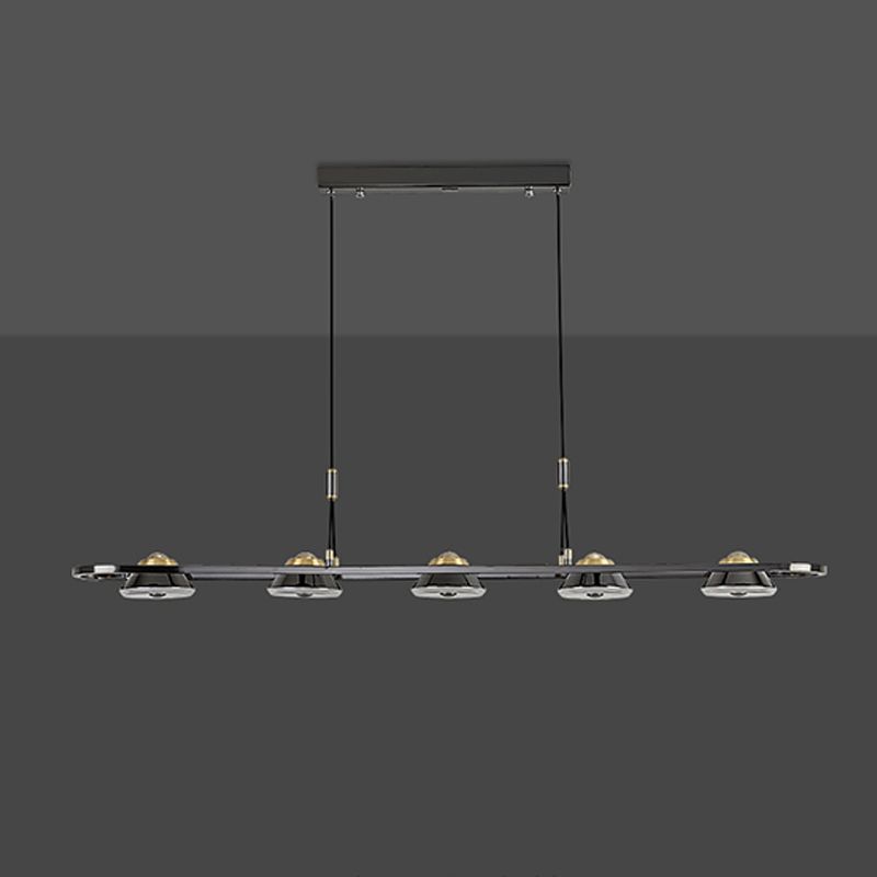 Black and Gold Hanging Light Modern Island Light Fixture with Metal for Dining Room