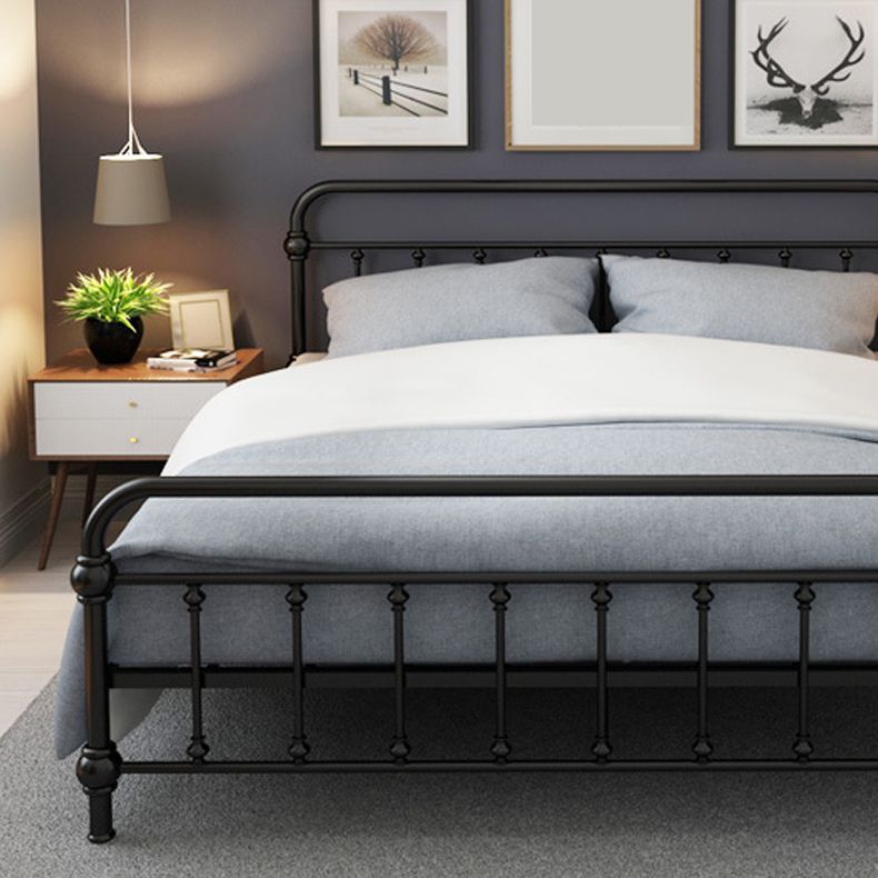 Solid Color Metal Slat Bed Rectangular Open-Frame Bed With Custom Gold Legs