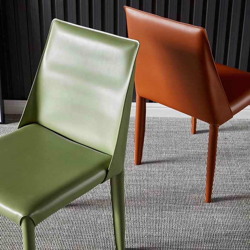 Sillas de comedor estilo moderno Sillas auxiliares sin brazos con patas de metal para cocina (juego de 2)