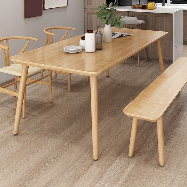 Simplicity Home Solid Wood Dining Table Rectangle Shape Dining Table with 4 Legs Base