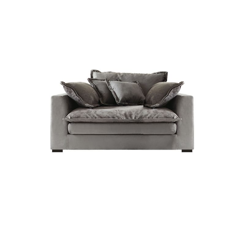 Slipcovered Stationary Living Room Pillow Top Arm Standard Gray Sofa