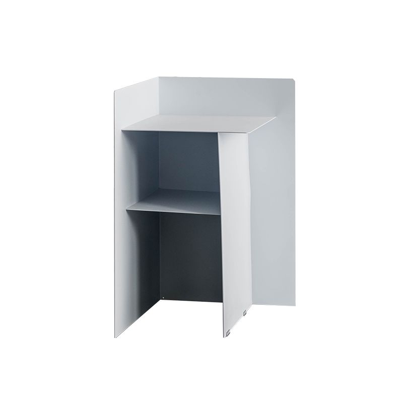 Metal Abstract End Table Mid-Century Corner Table with Shelf