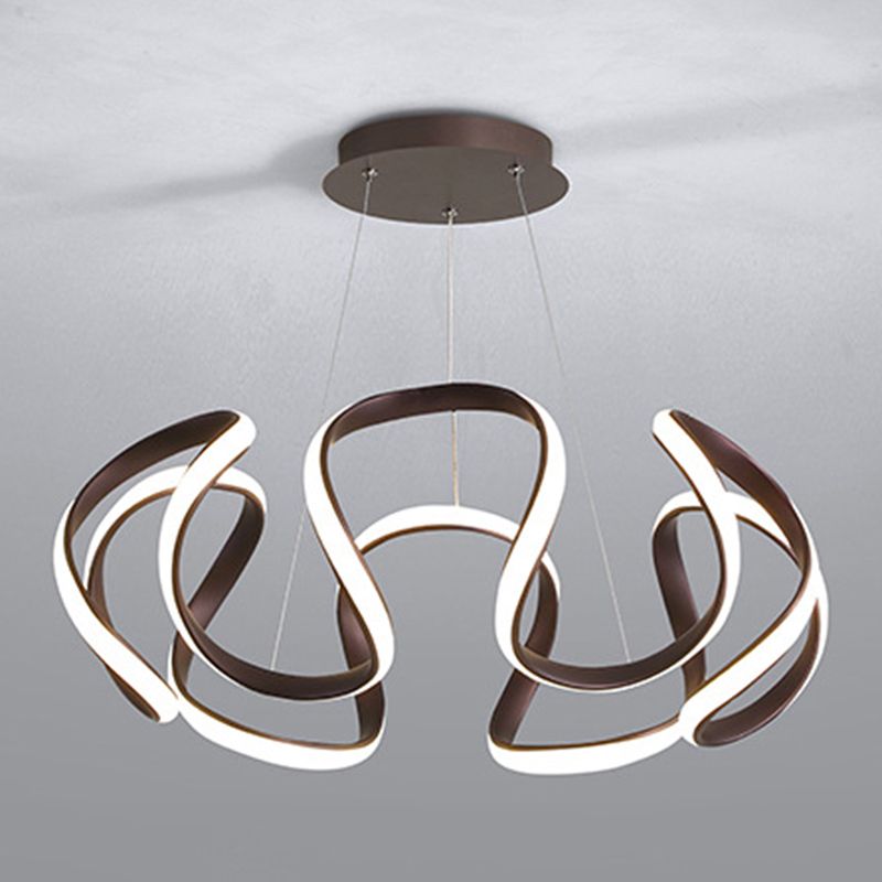 Contemporary Wave Chandelier Lights Metal 1 Light Chandelier Pendant Light