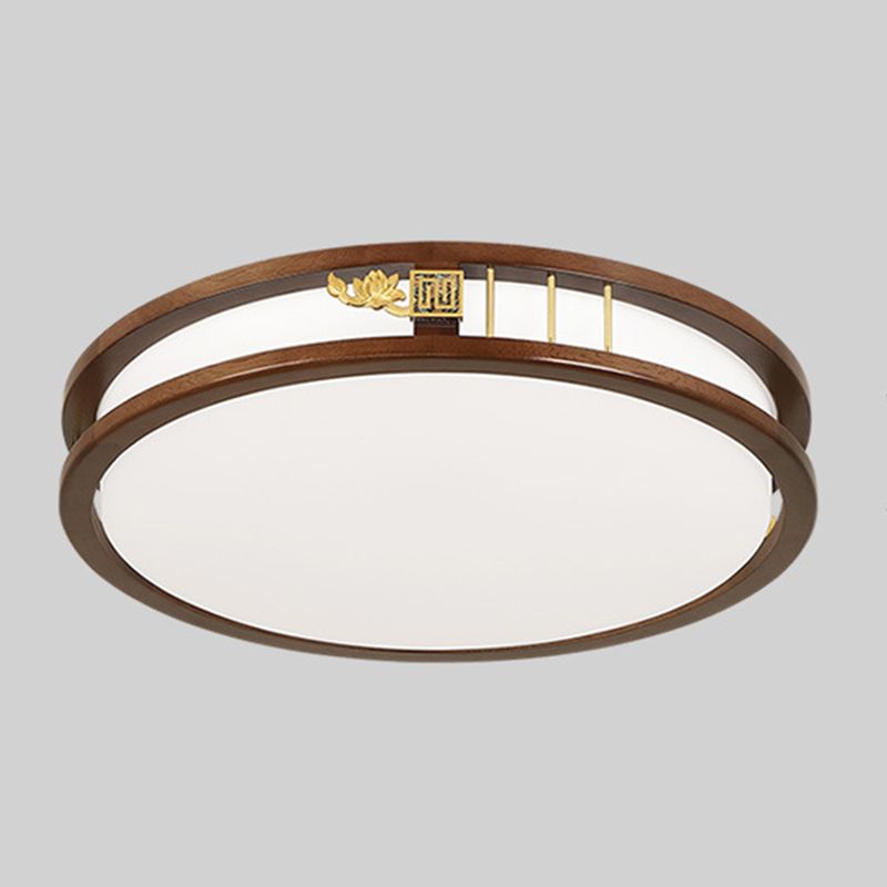 Geometric Flush Mount Fixture Modern Wood Flush Light for Living Room