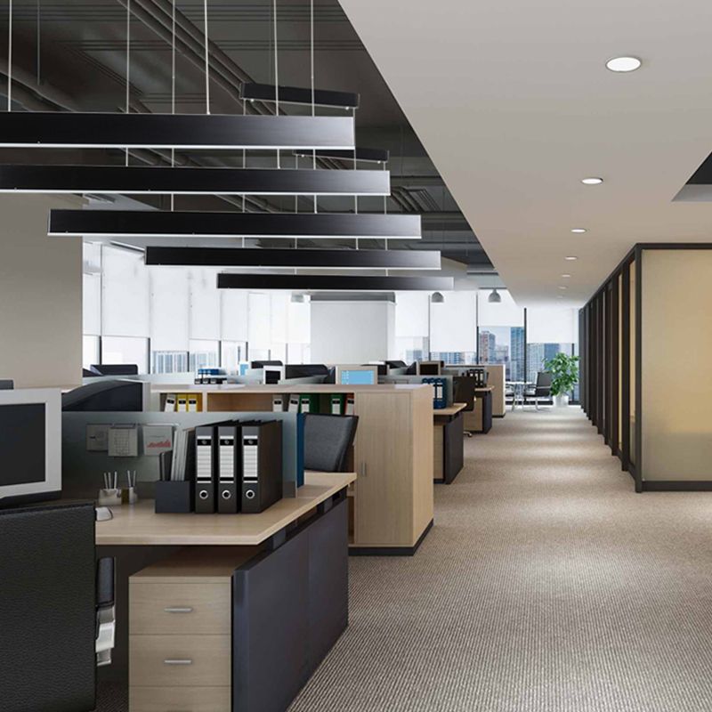 1 Light Rectangle Island Lights Contemporary Metal Island Lighting in Black