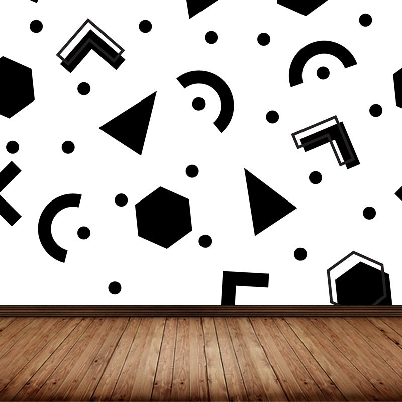 Illustration Geometry Mural Wallpaper Giant Wall Covering for House Interior, Custom Size