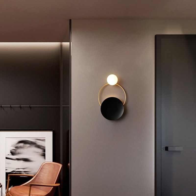 Geometric Wall Mount Lamp Ring with 2-Light Contemporary Minimalist Style Wall Light