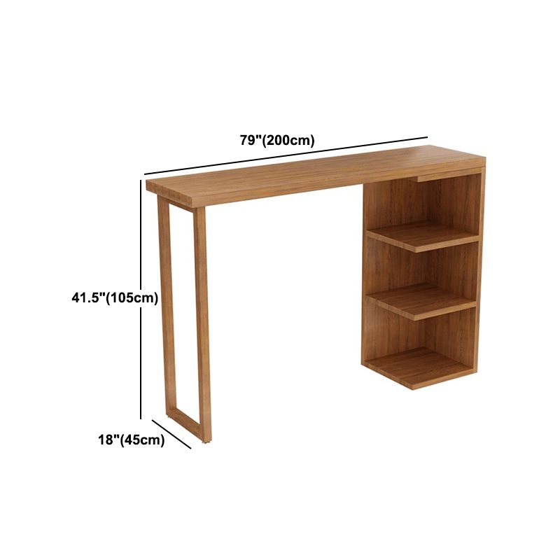 Industrial 1/2/3 Pieces Solid Wood Bar Table Set Fixed Counter Set for Home Use