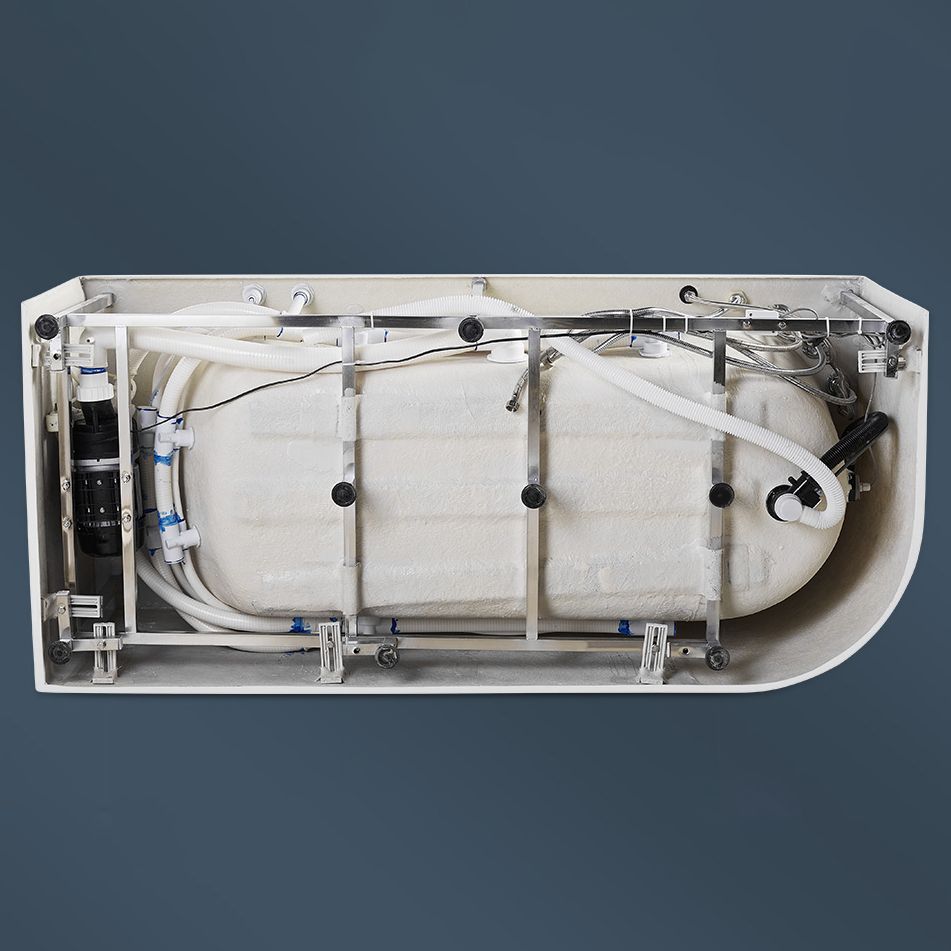 Acrylic Soaking Bathtub Antique Finish Rectangular Back to Wall Bath Tub