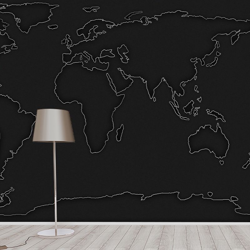 Map Illustration Mural Decorative Eco-friendly for Home Decor