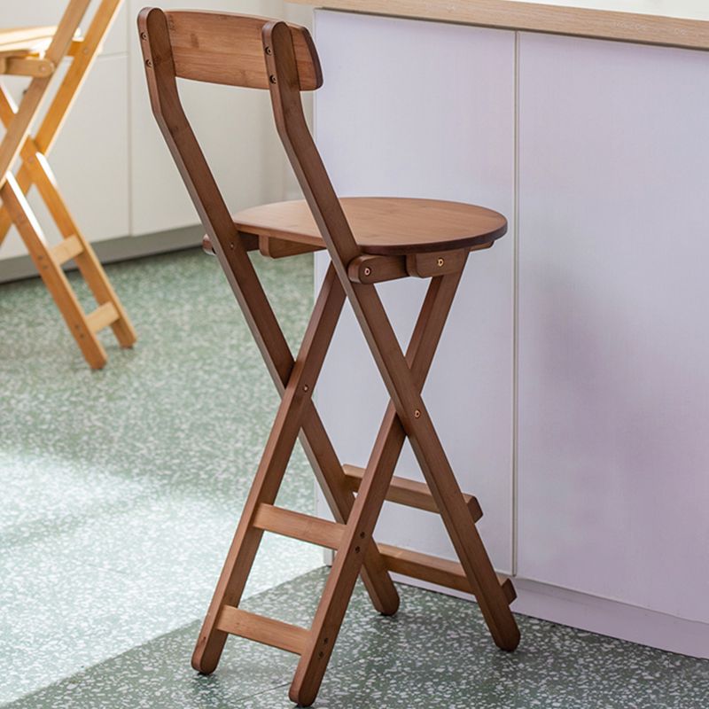 Contemporary Dining Stools Low Back Folding Bar Stools with Footrest