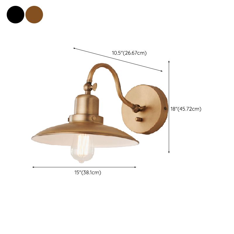 Industrial Wall Sconce Dome Shape Wall Light with Metal Shade for Living Room