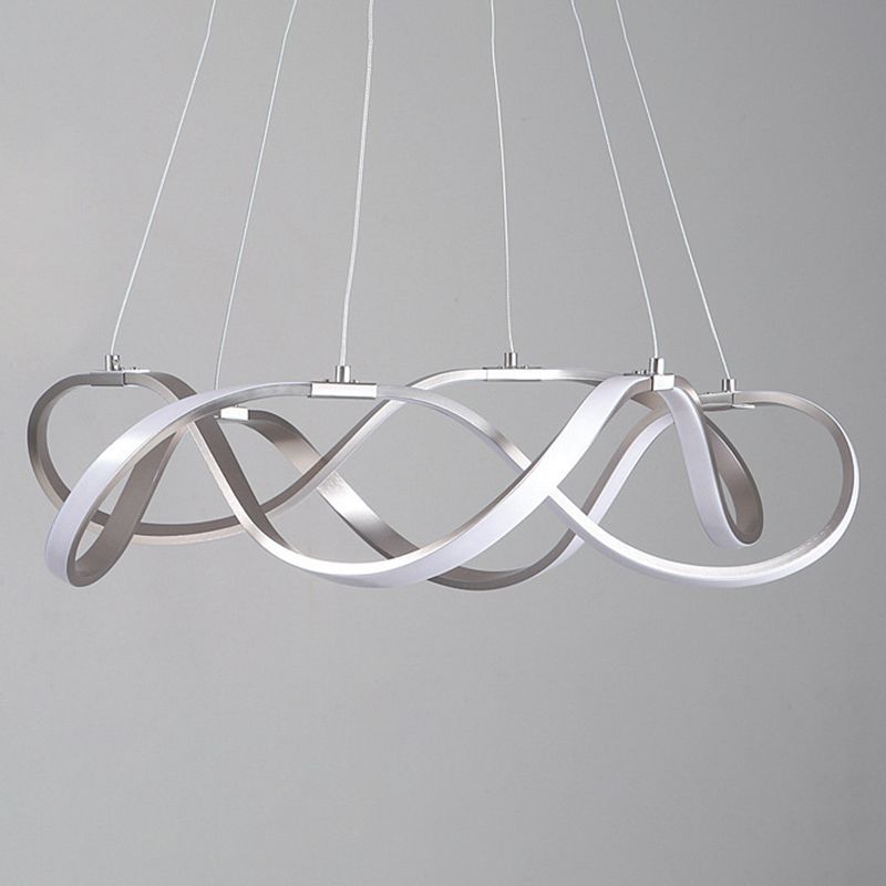 Aluminium LED Hanging Lamp in Modern Luxury Style Acrylic Linear Pendant Light for Living Room