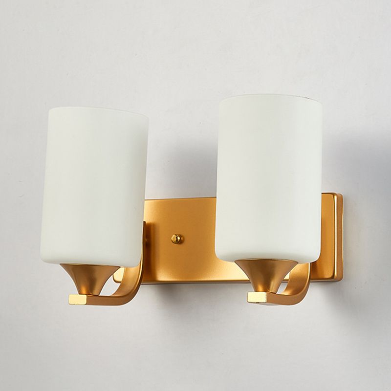 Modern Vanity Lighting Metal Wall Light Fixture in Gold for Bathroom