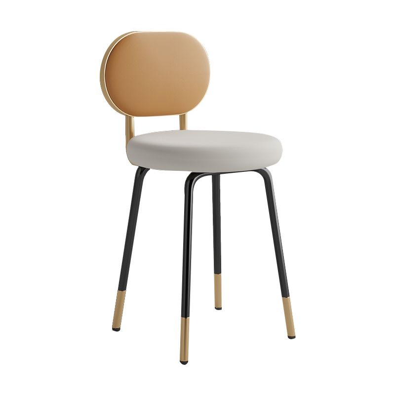 Silla lateral de piel sintética con respaldo abierto de diseño nórdico, sillas sin brazos