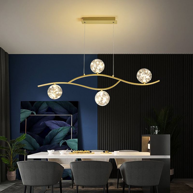 Simple Hanging Island Light Glass LED Hanging Lighting Fixture for Sitting Room