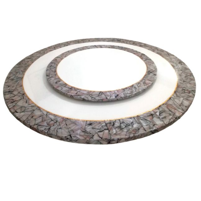Metal Traditional Luxury Round Dining Table Marble Top Dining Table with Pedestal Base