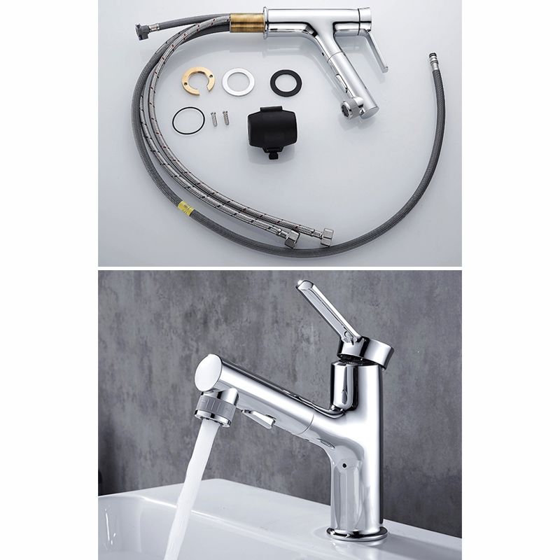 Contemporary Sink Faucet Pull-out Vessel Sink Faucet with Lever Handle