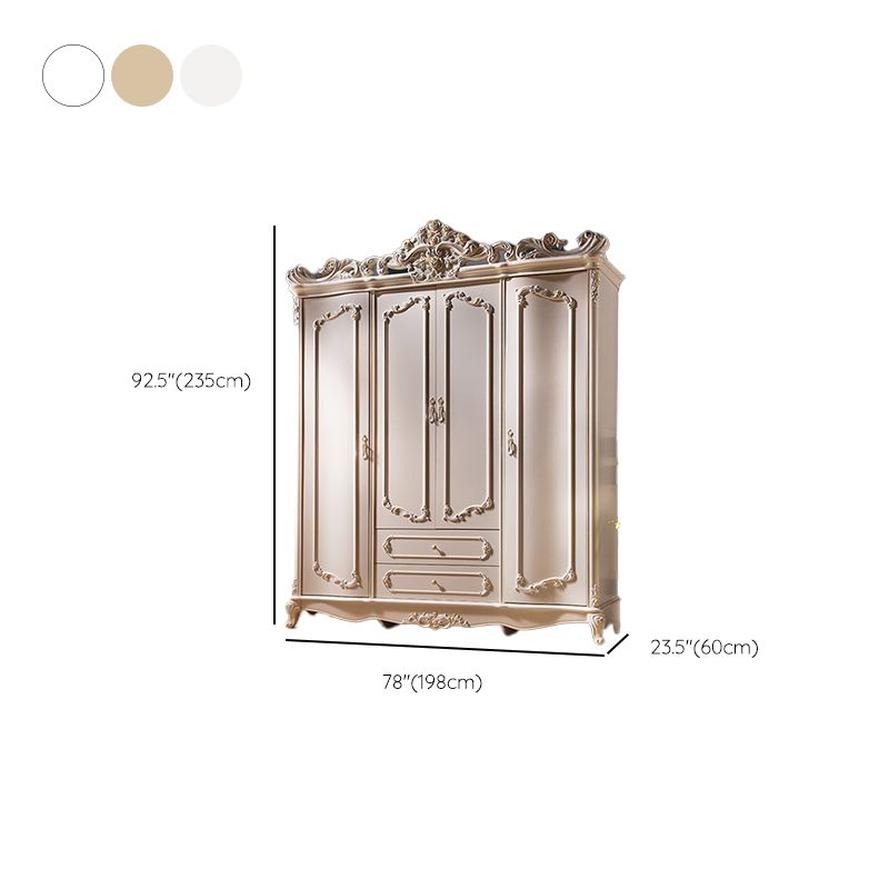 French Country Wardrobe Armoire with Drawer Wooden Wardrobe Cabinet