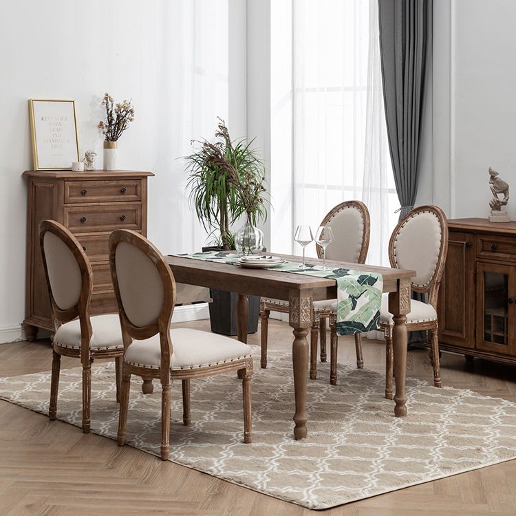 Country Solid Wood Dining Table Set with 4 Legs Base Dining Room Furniture for Home Use