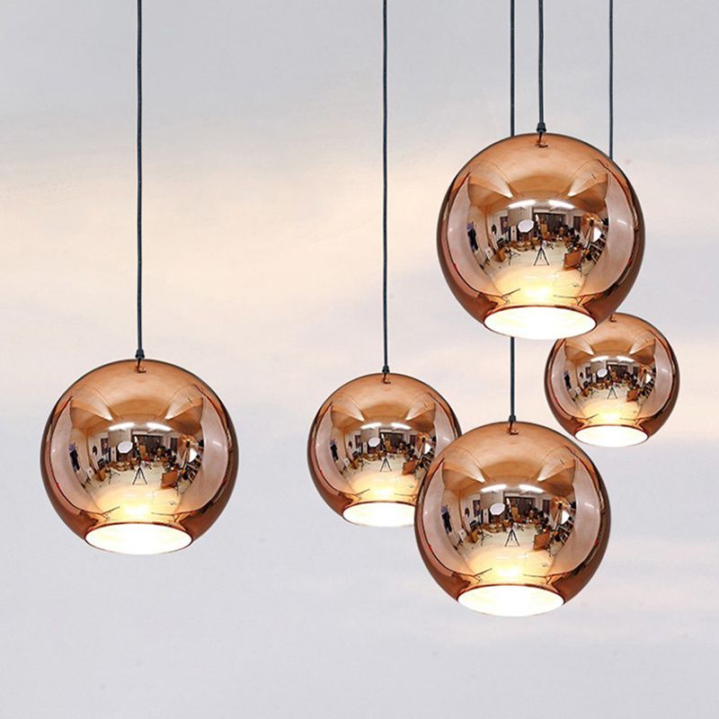 Forma de la pelota Luz colgante de vidrio Luz de colgante de estilo simple moderno para sala de estar