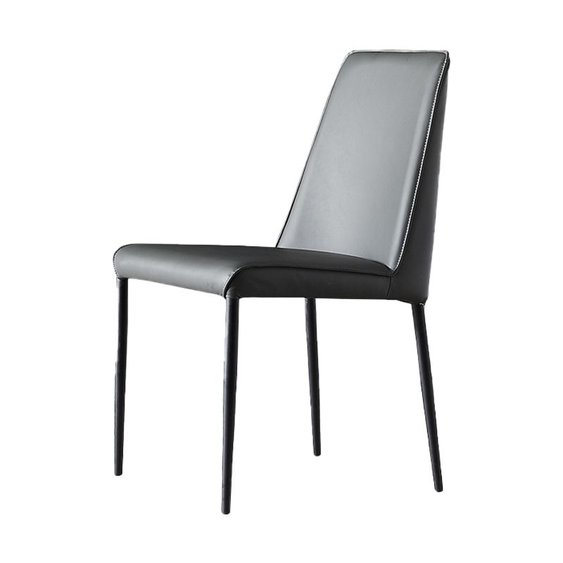 Sillas de comedor sin brazos con respaldo sólido industrial Sillas de comedor de piel sintética