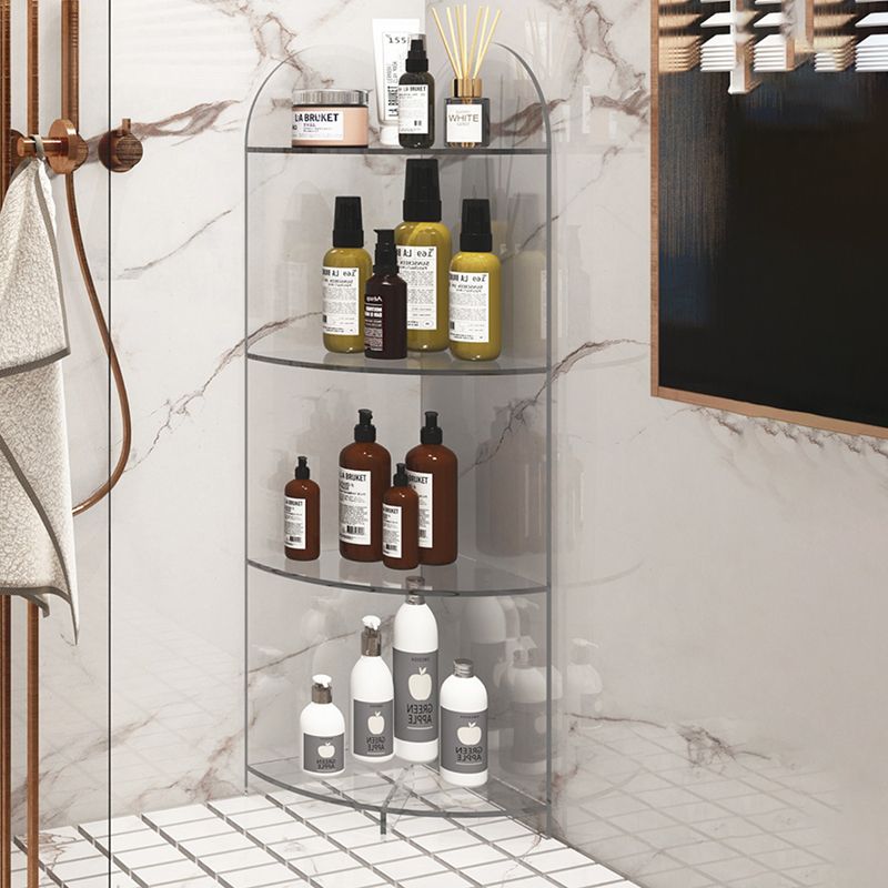 Modern Style Closed Back Bookshelf Corner Acrylic Bookcase with Triangle Shelves